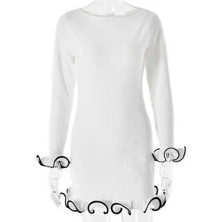 Long sleeve ruffle mini dress