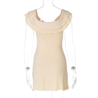 Ruffle v neck ruched solid mini dress