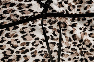 V neck bowknot leopard print cami top