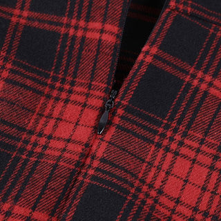 Ruffle plaid zip-up irregular one shoulder backless mini dress | victorian gothic dresses