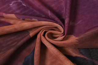 Sheer mesh cross back ruched print irregular cami midi dress