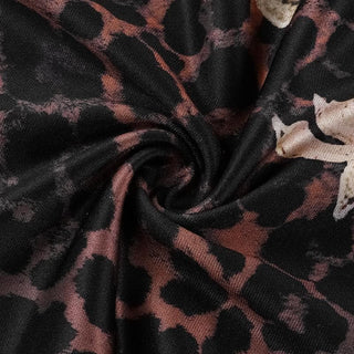 U neck leopard print irregular cami midi dress