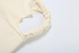 Short sleeve one shoulder ruched solid mini dress