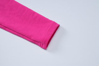 Solid u neck long sleeve romper