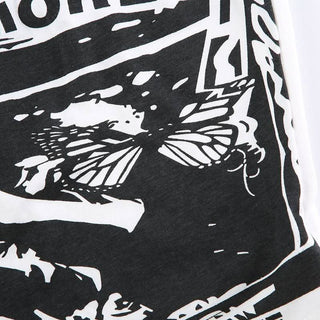 Butterfly print backless tube top