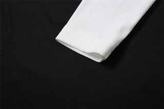 One shoulder long sleeve metal chain print top