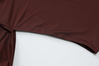 Long sleeve crewneck hollow out knotted cut out top