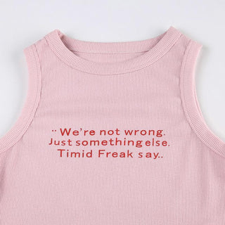 Crewneck letter print stitch tank top