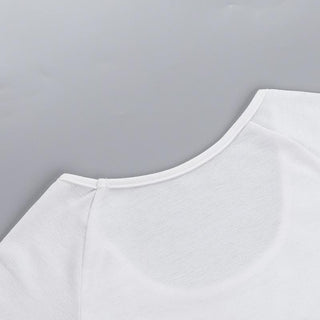 Short sleeve â€œWETâ€ ruffle u neck top