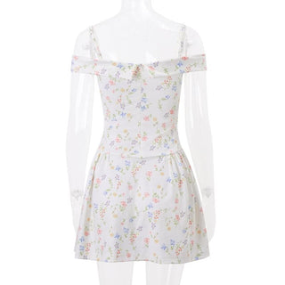 Turnover collar off shoulder zip-up cami mini dress