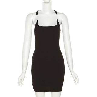 U neck solid cami mini dress