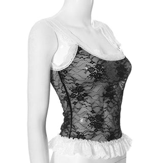 U neck lace ruffle cami top