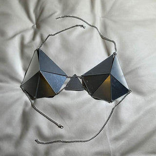 V neck halter hollow out backless cut out top