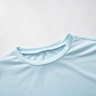 Short sleeve crewneck high rise solid pant set