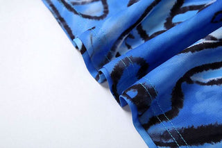 V neck abstract print cami maxi dress