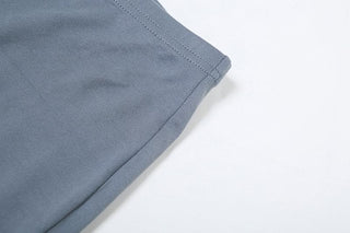 Short sleeve irregular crewneck solid pant set