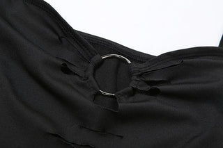 O ring hollow out backless cami cut out top