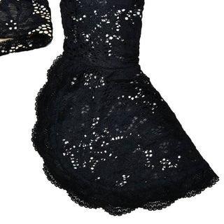 High neck long sleeve hollow out lace bodysuit