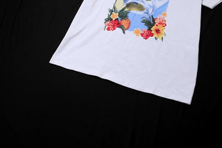 Short sleeve crewneck print top
