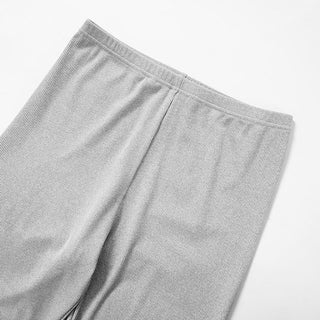 Long sleeve irregular ruched solid pant set