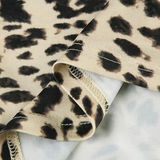 Leopard print long sleeve crewneck top