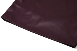 Halter PU leather mini dress