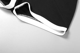 Contrast long sleeve low cut romper