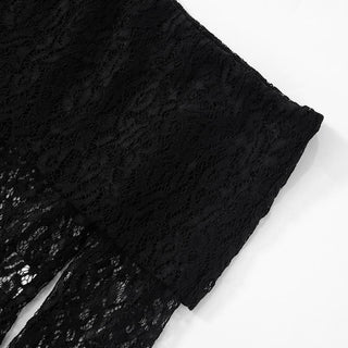 Off shoulder long sleeve lace top