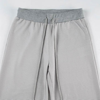 Striped self tie straight leg pant