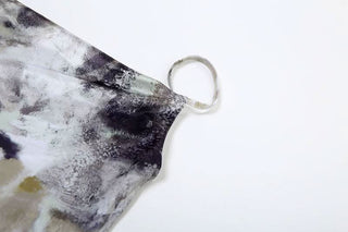 Cowl neck print backless contrast cami mini dress