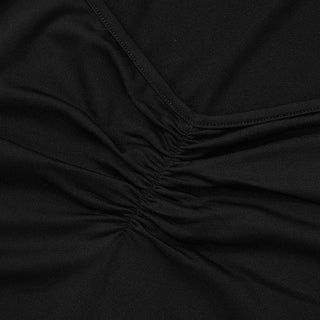 Gloves mesh long sleeve ruched v neck solid top