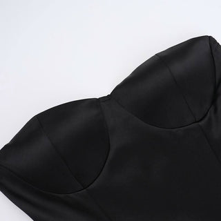 Sweetheart neck backless solid tube mini dress