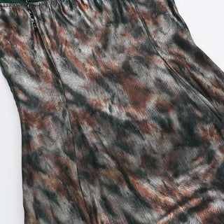 V neck contrast mesh beaded cami maxi dress