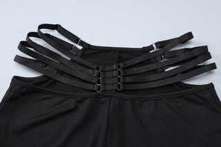 Long sleeve o ring button wide leg low rise pant set-final-sale