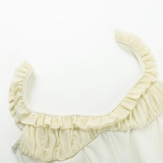Ruffle corset patchwork stitch cami top