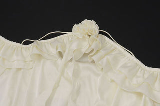 Flared sleeve halter backless ruffle drawstring mini dress