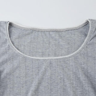 Long sleeve textured lace hem bowknot top