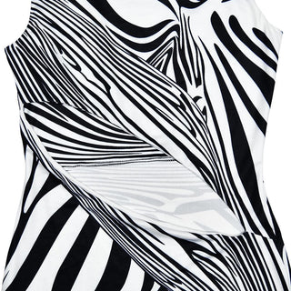 Zebra print hollow out high neck cut out maxi dress