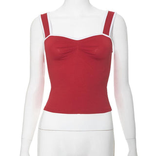 Ruched backless stitch cami top