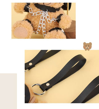 Harness PU leather fluffy o ring  decor accessory