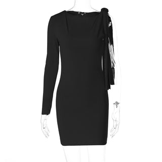 One shoulder knotted mini dress