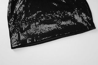 Halter v neck glitter backless mini dress