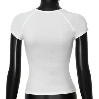 Short sleeve ruched crewneck solid top