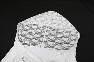 Hoodie off shoulder long sleeve lace beaded drawstring top