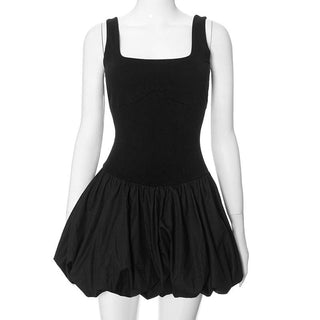 Square neck solid ruched backless cami mini dress