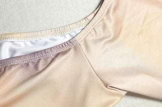 Long sleeve off shoulder gradient hollow out jumpsuit