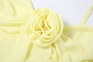 Sweetheart neck flower applique ruffle cami top