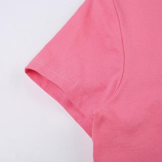 Short sleeve letter embroidery crop top