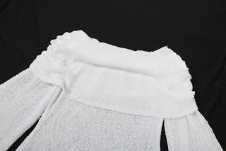 Long sleeve off shoulder knitted mini dress