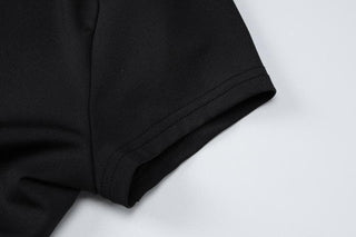 Short sleeve round neck solid backless top